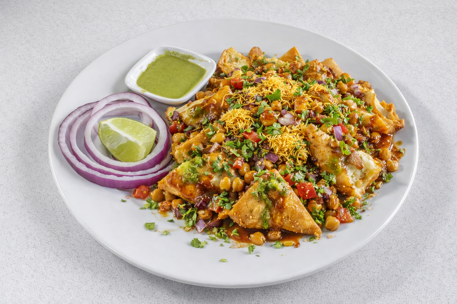 Samosa Chaat at Tandoor House in Winnipeg, MB